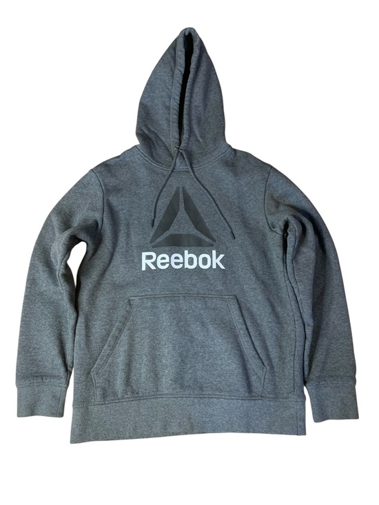 Reebok Other - Reebok Men’s Heathered Grey Delta Logo Pullover Fleece Hoodie - Size Medium